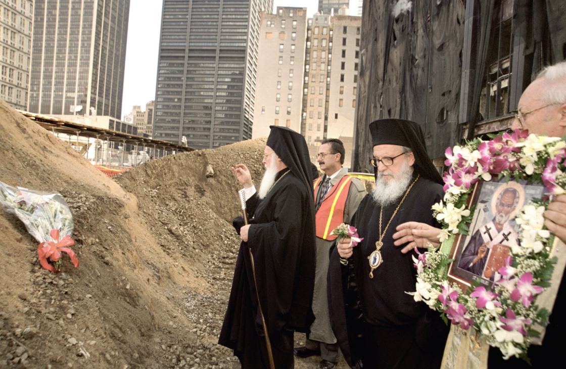 The Patriarch held a memorial service at Ground Zero of the Twin Towers in New York, at the site where the Church of St. Nicholas was located, and honored those who lost their lives.